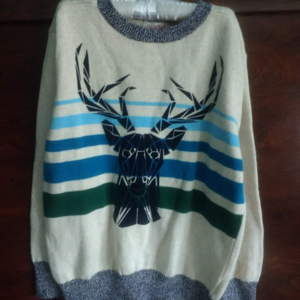 Geometric Shape Velvet Deer Sweater